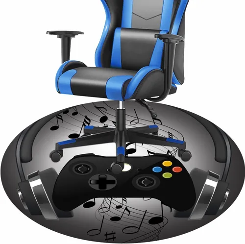 Miniatura 3 de Generic Tapete para silla de juegos para suelo de madera dura, antideslizante, redondo para silla de oficina, 47 x 1 pulgada, rojo Gaming03