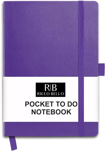 Miniatura 15 de RICCO BELLO - Cuaderno de lomo pegado con marcador Sin fecha, piel sintética, soporte para bolígrafo, planificador de productividad
