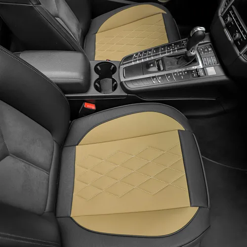 Miniatura 12 de JOJOBAY Funda de Cuero para Asiento de Automóvil, Fundas de Asiento Inferior para Automóviles, Protector de Asiento Delantero (Inferior), Apto