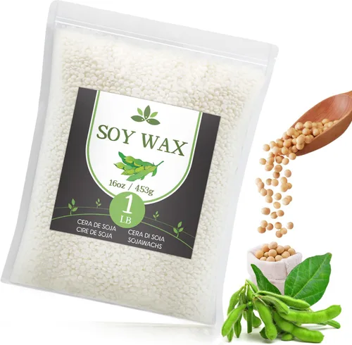 Miniatura 9 de Cera de soja, cera de soja natural Waxcanpy para hacer velas, cera orgánica de vela de granja, sin aditivos, inofensiva y pura (10 libras)