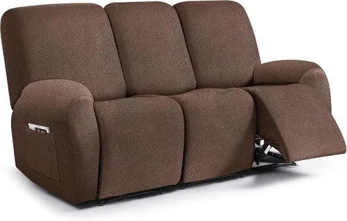 Miniatura 41 de ANARACHON Fundas para sillas reclinables con aspecto de cuero, funda elástica de 4 piezas, funda suave para silla reclinable, protector de muebles