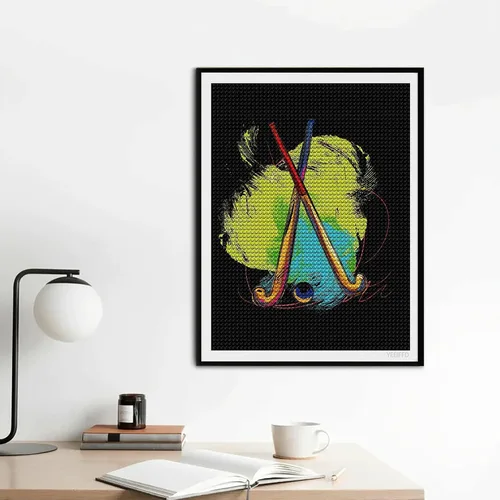 Miniatura 2 de YEEIFFD Kits de pintura de diamantes de hockey sobre campo, arte de diamantes, pintura de diamantes para decoración de pared y hogar, 12 x 16