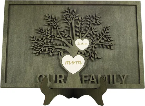 Miniatura 18 de Regalos para mamá, marco de árbol genealógico personalizado, placas de madera, recuerdos de genealogía, decoración del día de la madre, día del EL