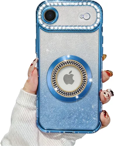 Miniatura 12 de Losin Funda magnética compatible con iPhone 15 Pro Max con purpurina compatible con MagSafe Funda de lujo con diamantes de imitación con logotipo
