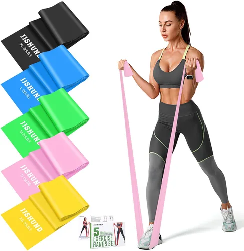 5 bandas de resistencia, bandas elásticas profesionales de ejercicio para fitness, yoga, pilates, estiramiento, entrenamiento de fuerza, bandas de