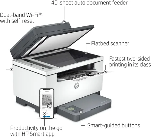 Miniatura 2 de HP LaserJet MFP M234sdw Impresora inalámbrica monocromática todo en uno con Ethernet integrado e impresión rápida de 2 caras, lista para tinta