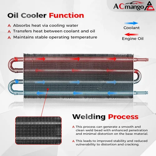Miniatura 6 de Kit enfriador de transmisión de tubos y aletas Ultra-Cool de 4 pasos universal 402 de aluminio negro con kit de enfriador de aceite de 5/16
