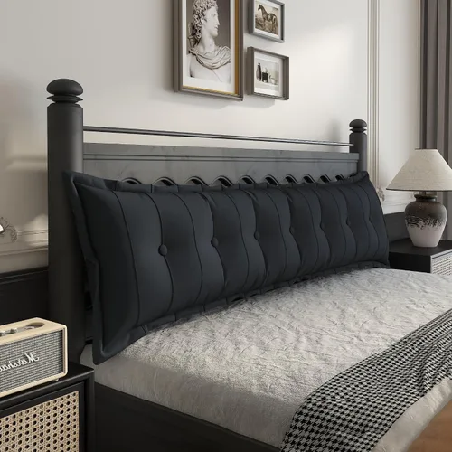 Miniatura 30 de Johnear Almohada Grande para Cabecero de Algodón y Lino, Cojín para Cama Diurna, Respaldo, Almohada Cilíndrica de Soporte y Posicionamiento