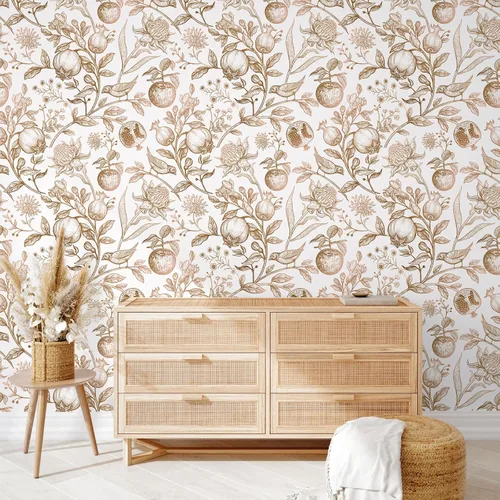 Miniatura 2 de VEELIKE Gold Birds - Papel tapiz de vinilo floral, autoadhesivo, extraíble, apto para inquilinos, 17.7 x 354 pulgadas