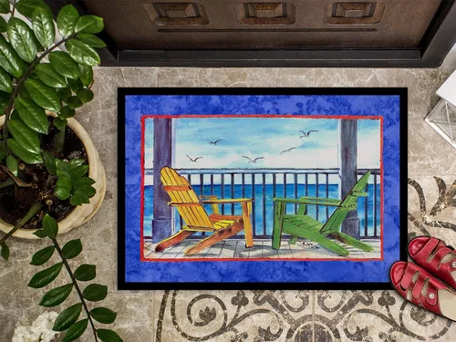 Miniatura 3 de Caroline's Treasures 8767MAT Adirondack - Tapete azul para puerta delantera, 18 x 27 pulgadas, para interiores y exteriores, para entrada