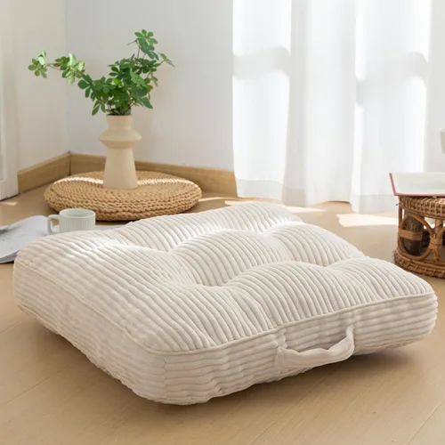 Miniatura 72 de HIGOGOGO Cojín de suelo para adultos, cojín de meditación, grande y redondo, funda de pana copetuda, para sala de estar o yoga, 22 x 22 pulgadas