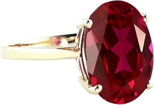 Miniatura 2 de Galaxy Gold GG Anillo de oro macizo de 14 quilates de 7,5 quilates, rubí ovalado, Gema Metal, Rubí