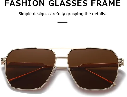 Miniatura 4 de kimorn Gafas de sol polarizadas para mujer y hombre, retro, de gran tamaño, cuadradas, vintage, modernas, clásicas, grandes, de metal, gafas de sol