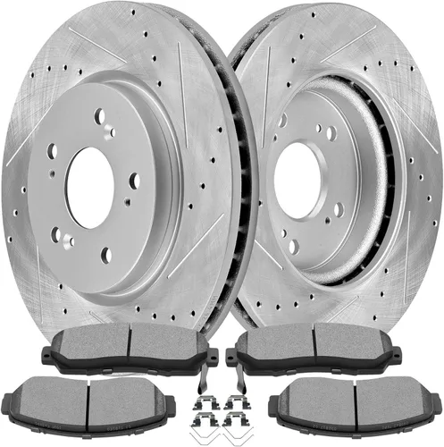 Miniatura 35 de SCITOO Brake Kits For Jeep For Cherokee 1999-2001,For TJ 1999-2006,For Jeep For Wrangler 2000-2006 Front Drilled & Slotted Disc Brakes Rotors and