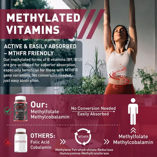 Miniatura 3 de Nextdia Gomitas de apoyo para el cerebro y el estado de ánimo, complejo de súper vitamina B para hombres y mujeres, todas las vitaminas B B1 B2 B3