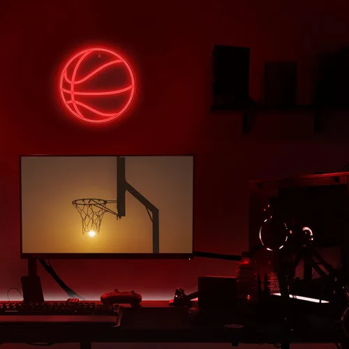 Miniatura 2 de Señal de neón de baloncesto Lumoonosity - Luces de baloncesto para dormitorio, sala de juegos, pared, decoración temática de baloncesto - Luz