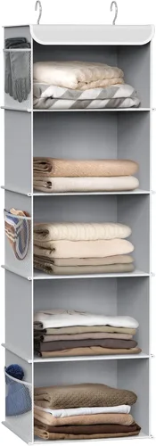 Miniatura 18 de Simple Houseware - Organizador colgante para clóset de 6 estantes, Rosa