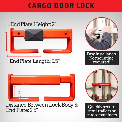 Miniatura 4 de Cerradura de puerta de carga para equipos, acero con recubrimiento en polvo, cerradura de puerta de semirremolque de máxima seguridad, accesorios