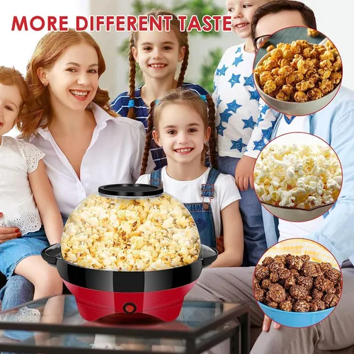 Miniatura 7 de TLGREEN Máquina de palomitas de maíz de 6 cuartos - 24 tazas, máquina de palomitas de maíz Stir Crazy, máquina eléctrica de palomitas de maíz