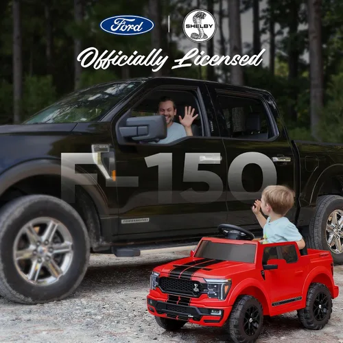 Miniatura 2 de Hikiddo Ford Shelby F-150 - Camión con licencia para niños, automóvil eléctrico de 12 V para niños de 3 a 6 años con control remoto, color rojo