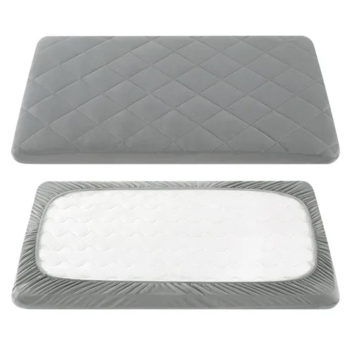 Miniatura 9 de TILLYOU Sábana para Corralito - Protector Acolchado Suave para Cuna, Protector de Colchón para Niños Pequeños con Bolsillo Profundo de 1''-3