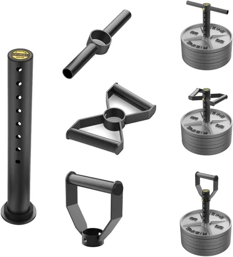 Miniatura 5 de Mango de pesas rusas ajustable, mango de pesas rusas resistente para platos, pasador de carga con barra en D, doble barra en D y barra en T