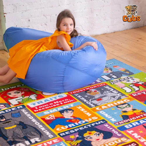 Miniatura 9 de DC Super Friends - Alfombra educativa para niños, alfabeto, emociones y rasgos de héroe ABC, alfombra de aprendizaje de habilidades sociales