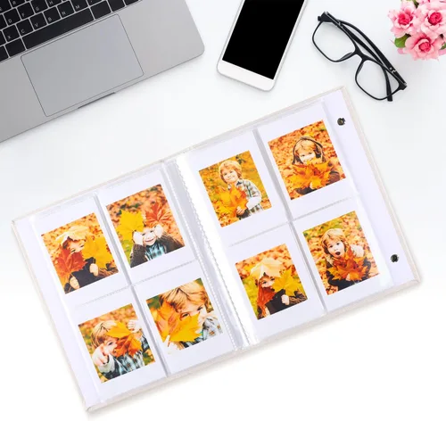 Miniatura 6 de Polaroid - Álbum de fotos, pequeño libro de imágenes con capacidad para 280 fotos, libro de recuerdos beige para imágenes de 2 x 3 pulgadas, álbum