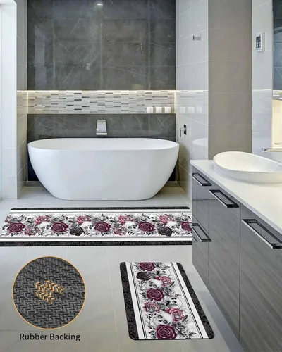 Miniatura 5 de Tapete de baño con diseño de calavera de Halloween, antideslizante, de secado rápido y absorbente, tierra de diatomeas, fregadero, dormitorio