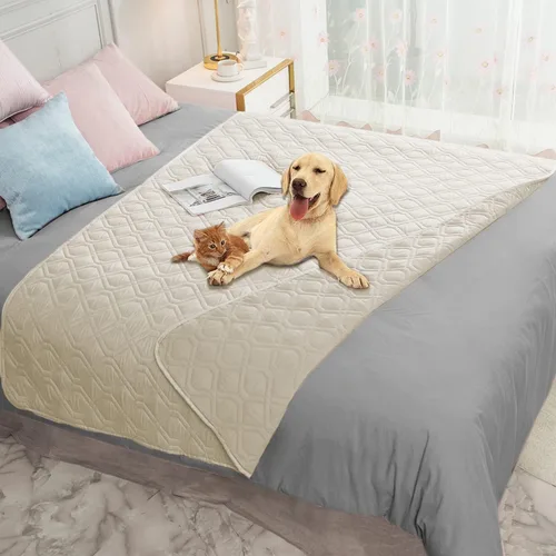 Miniatura 78 de Ameritex Funda Impermeable para Cama de Perro Manta para Mascotas para Muebles Cama Sillón Sofá Reversible Azul marino+azul piedra