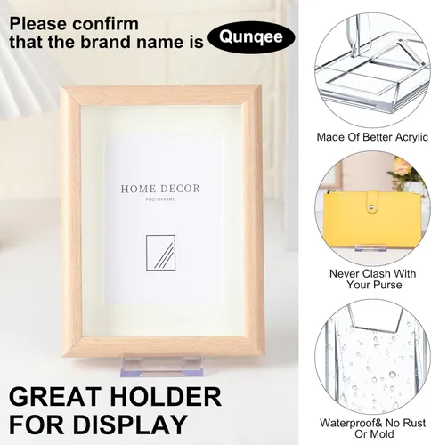 Miniatura 4 de 12 paquetes de soporte ajustable para bolsos, soporte transparente de acrílico para carteras, bolsos, joyería, organizador de exhibición