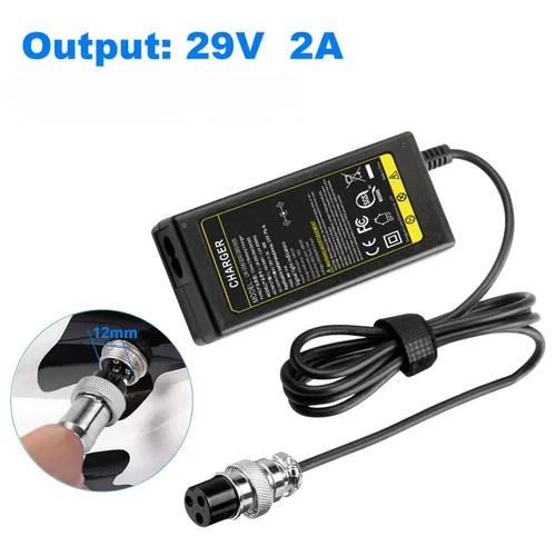 Miniatura 3 de TREE.NB Cargador de batería femenino de 29 V 2 A compatible con Razor E100 E125 E150 E200 E300 E325S E500 E175 E225 MX350 PR200 CC2420