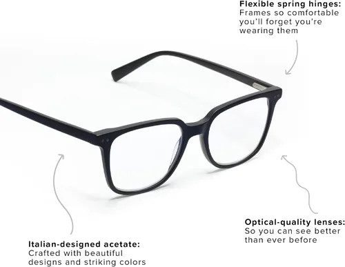 Miniatura 3 de eyebobs - C Suite Gafas de lectura premium para hombres y mujeres Marco cuadrado Disponible en 0.0x - 4.0x