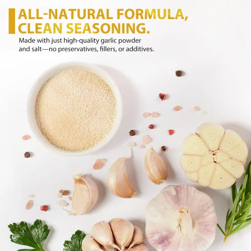 Miniatura 5 de Soeos Sal de Ajo 38.8 onzas (1.1 kg), Sal de Ajo a Granel, Condimento Sin GMO, Sin Gluten, Ideal para Añadir Sabor a Sopas, Panes, Vegetales, Carnes
