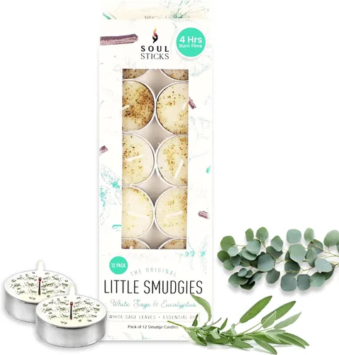 Miniatura 13 de SOUL STICKS Paquete de 12 velas Little Smudgies para limpieza de casa, meditación, curación de chakras, fabricadas con cristales y hierbas