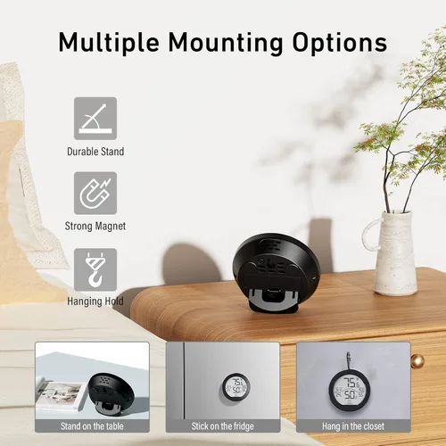 Miniatura 4 de SECRUI Higrómetro Termómetro para Temperatura de Habitación Medidor de Humedad Termómetro Interior Calibración de Precisión Sensor de Temperatura
