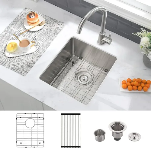 Miniatura 10 de Fregadero de Barra Negro de 10 Pulgadas Bajo Encimera-VASOYO 10x18 Fregadero de Barra Húmeda Bajo Encimera Pequeños Fregaderos de Cocina para RV