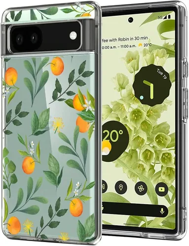 Miniatura 17 de Unov Funda para Pixel 6a, transparente con diseño, ajuste delgado, buen agarre, funda de teléfono en relieve, cubierta protectora a prueba