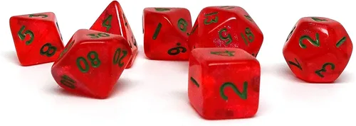 Miniatura 17 de Mini colección de dados poliédricos de 0.394 pulgadas - Incluye un D20, D12, D10, D8, D6, D4 y D00 (Aqua Shine)