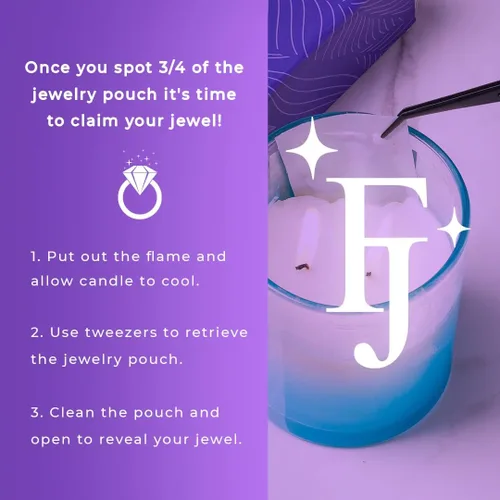 Miniatura 3 de Fragrant Jewels Vela de piedra natal de marzo con anillo de circonita aguamarina en el interior (talla 7)