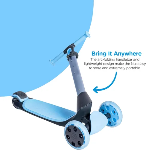 Miniatura 6 de Yvolution Y Glider Nua Patinete plegable de tres ruedas para niños con accesorio de almacenamiento para niños a partir de 3 años Azul ecológico