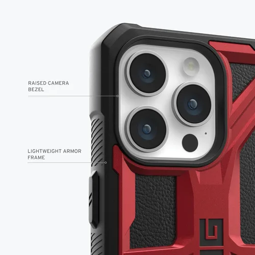 Miniatura 4 de URBAN ARMOR GEAR UAG Funda [versión actualizada] compatible con iPhone 15 Pro Max de 6.7 pulgadas, Monarch Crimson resistente, resistente grado