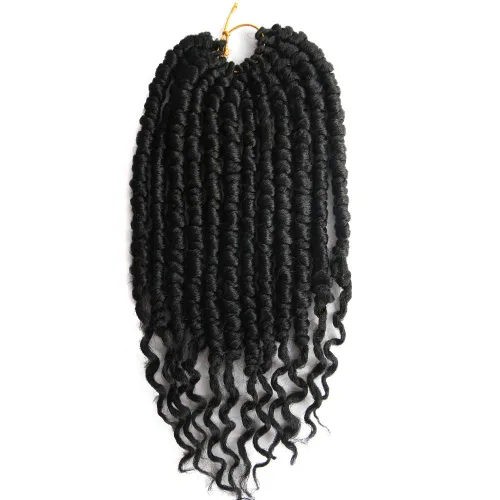 Miniatura 5 de ROSESSEA Cabello de ganchillo negro de 12 pulgadas para mujeres negras, 8 paquetes de trenzas de ganchillo, trenzas de ganchillo rizado con resorte