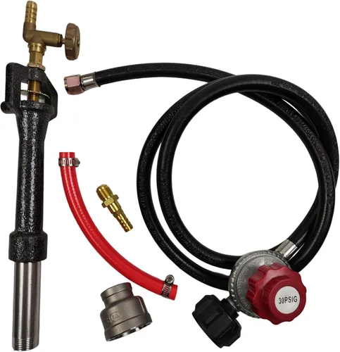 Miniatura 2 de Quemador de forja de gas con regulador, cabezal de quemador de alta presión, sistema de control de llama de montaje, reemplazo de quemador de horno