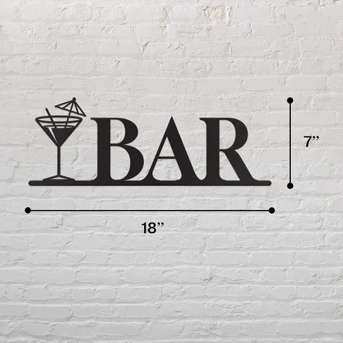 Miniatura 4 de Vivegate Decoración de pared de barra de metal, letras modernas de barra negra para decoración de bar del hogar