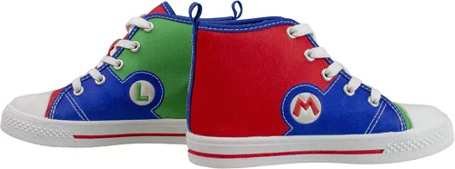 Miniatura 4 de SUPER MARIO Brothers Mario, Luigi, Nintendo - Zapatos deportivos de caña alta y con cordones para niños pequeños, talla 7 a 12