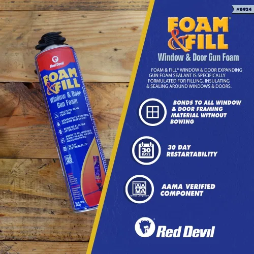 Miniatura 3 de Red Devil 0924 Spray Foam & Fill Window & Door Gun Foam, blanco roto, 24 onzas, 1 paquete