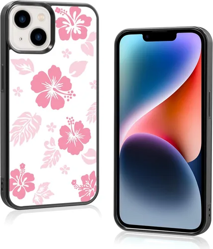 Miniatura 93 de Funda para iPhone 8 Plus y iPhone 7 Plus, linda funda Kawaii azul hibisco hawaiano floral estética floral para niñas preppy mujeres