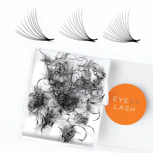 Eyesy Lash 500 abanicos Promade - Abanicos de pestañas prefabricadas con volumen para extensiones de pestañas, base puntiaguda, hechas a mano,