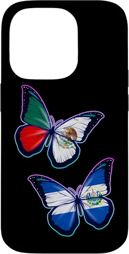 Miniatura 17 de El Salvador y México bicultural Roots - Carcasa para iPhone 17 (versión mariposa)